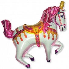 Фольгированный шарик  "Лошадь ярмарочная, Фуше", 99 см, фуше